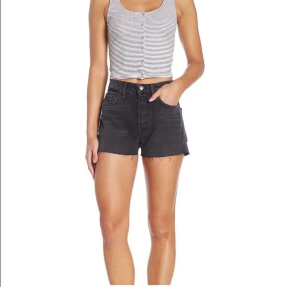 GRLFRND Karolina Cutoff Jean Shorts Blackhearts - Picture 2 of 6